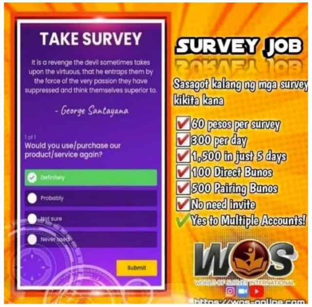 WORLD OF SURVEY (“WOS”)